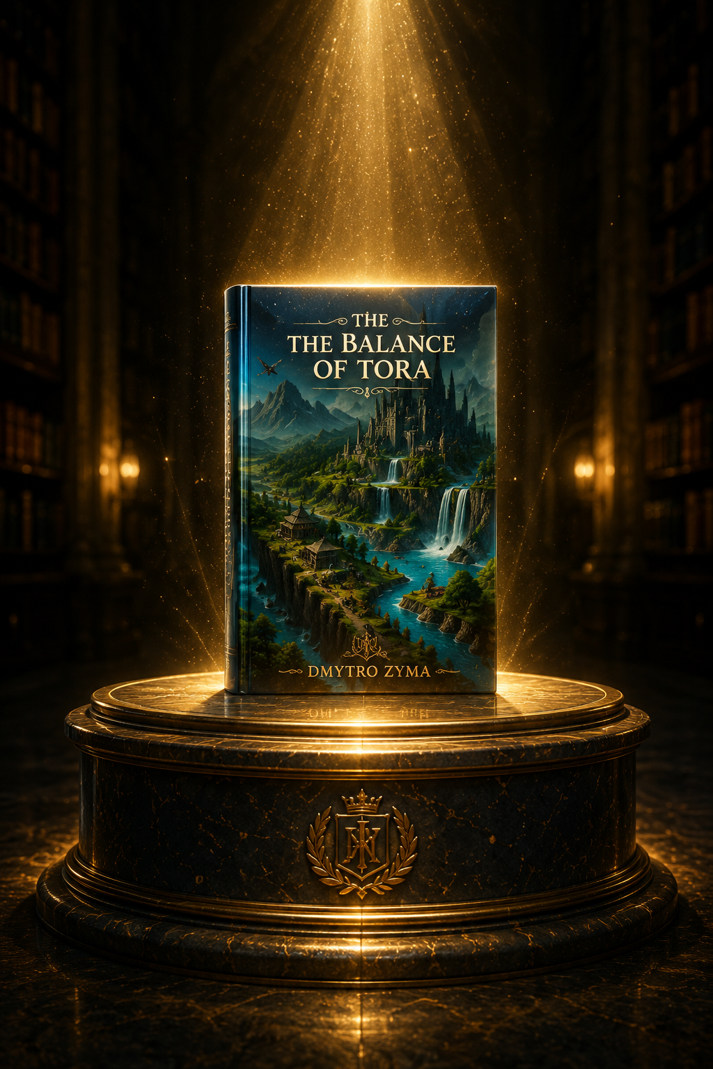 The Balance of Tora book on a pedestal